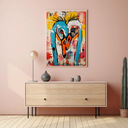 Vibrant Abstract Birds Artwork in an Artistic Poster PosterGoat