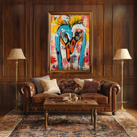 Vibrant Abstract Birds Artwork in an Artistic Poster PosterGoat