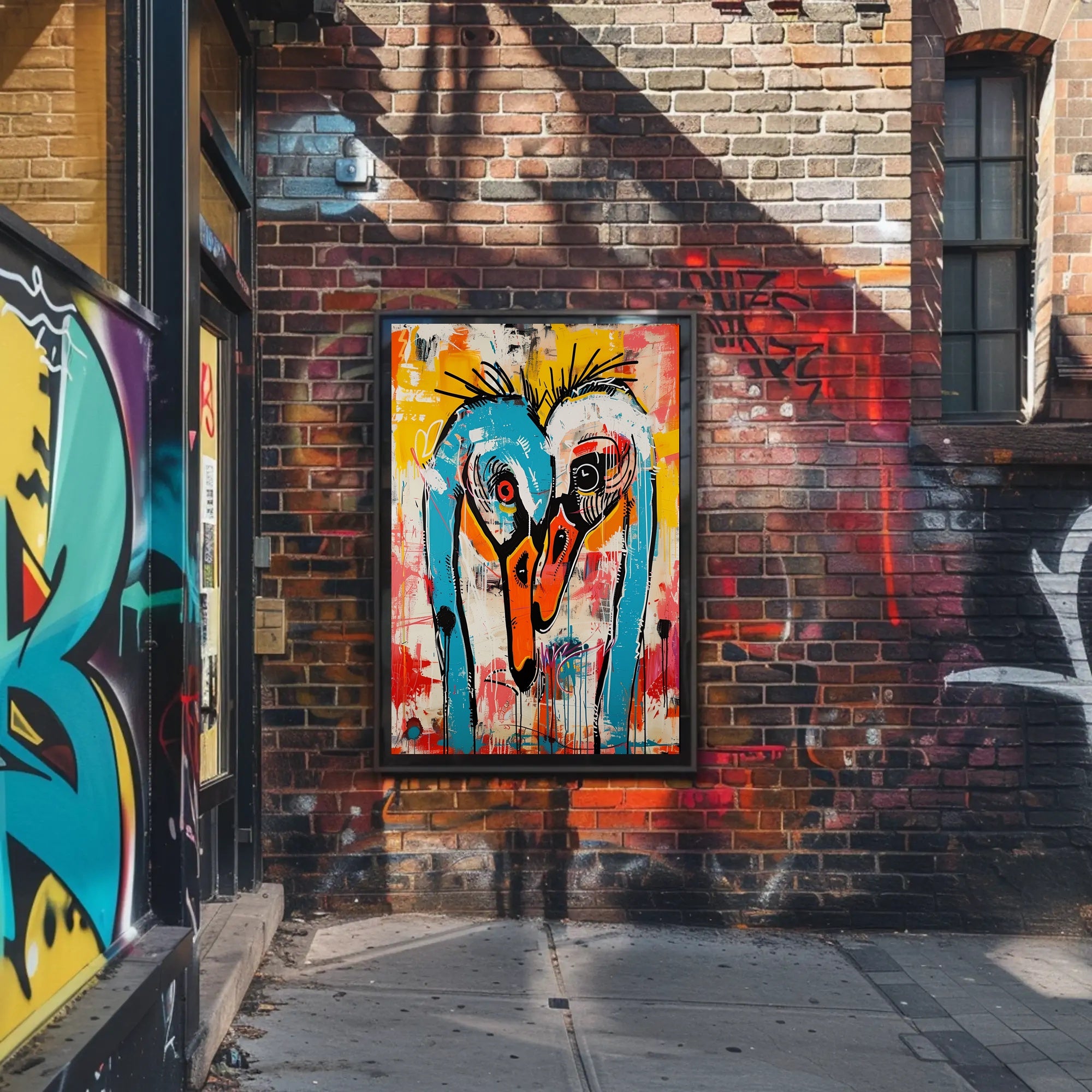 Vibrant Abstract Birds Artwork in an Artistic Poster PosterGoat