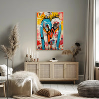Vibrant Abstract Birds Artwork in an Artistic Poster PosterGoat