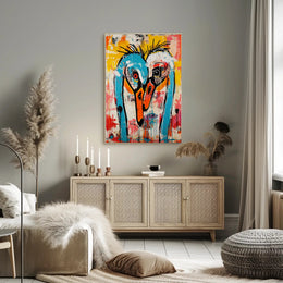 Vibrant Abstract Birds Artwork in an Artistic Poster PosterGoat