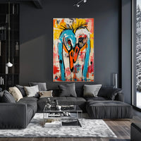 Vibrant Abstract Birds Artwork in an Artistic Poster PosterGoat