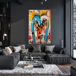 Vibrant Abstract Birds Artwork in an Artistic Poster PosterGoat