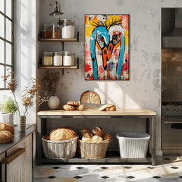 Vibrant Abstract Birds Artwork in an Artistic Poster PosterGoat
