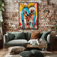 Vibrant Abstract Birds Artwork in an Artistic Poster PosterGoat