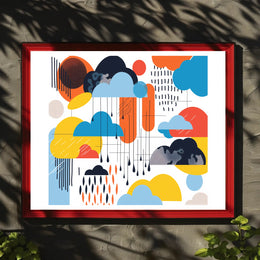 Vibrant Abstract Clouds Poster: Whimsical Artistic Interpretation PosterGoat