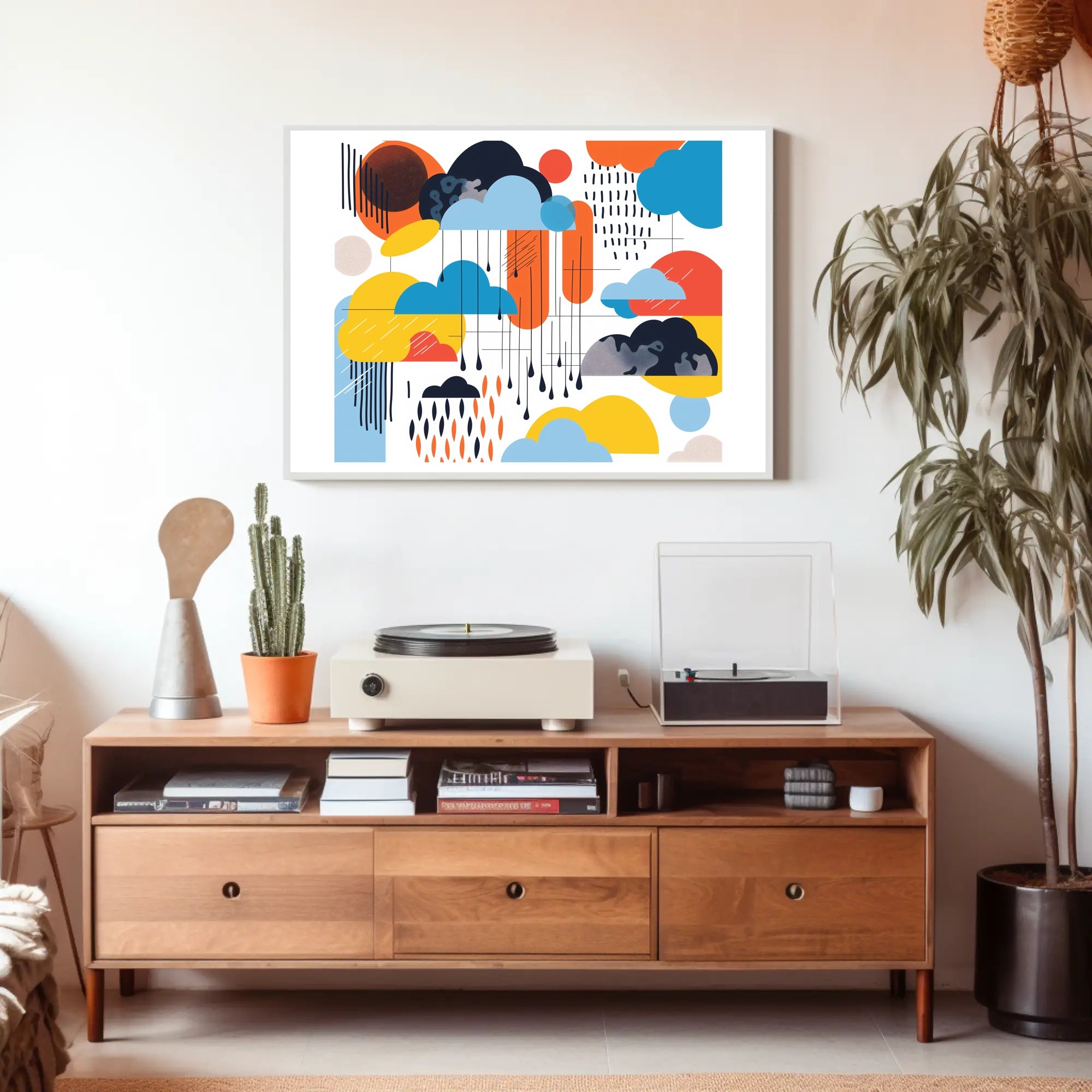 Vibrant Abstract Clouds Poster: Whimsical Artistic Interpretation PosterGoat