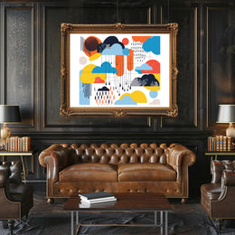 Vibrant Abstract Clouds Poster: Whimsical Artistic Interpretation PosterGoat