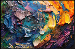 Vibrant Abstract Expressionism Art Poster with Energetic Brushstrokes PosterGoat