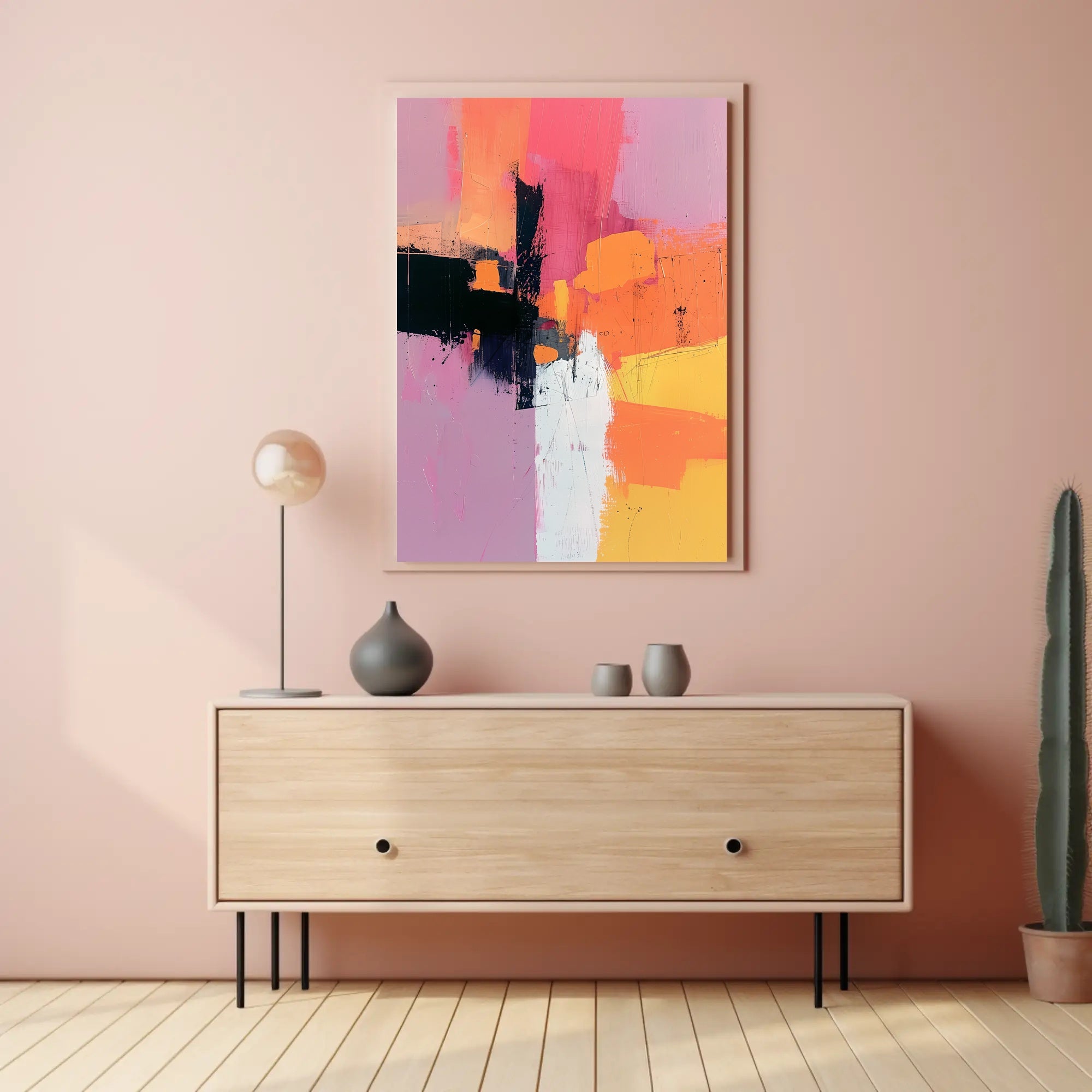 Vibrant Abstract Expressionist Canvas Art Poster PosterGoat