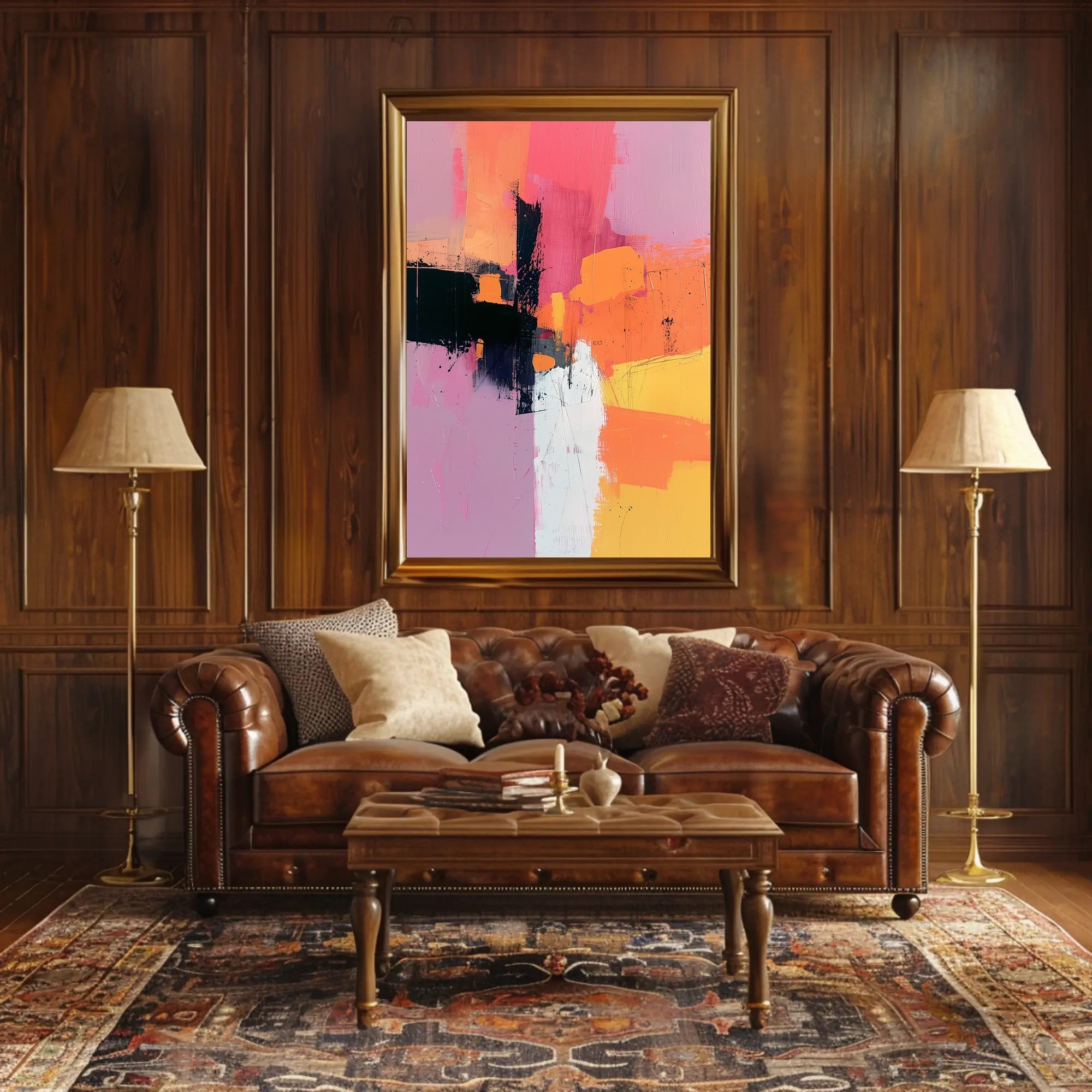 Vibrant Abstract Expressionist Canvas Art Poster PosterGoat