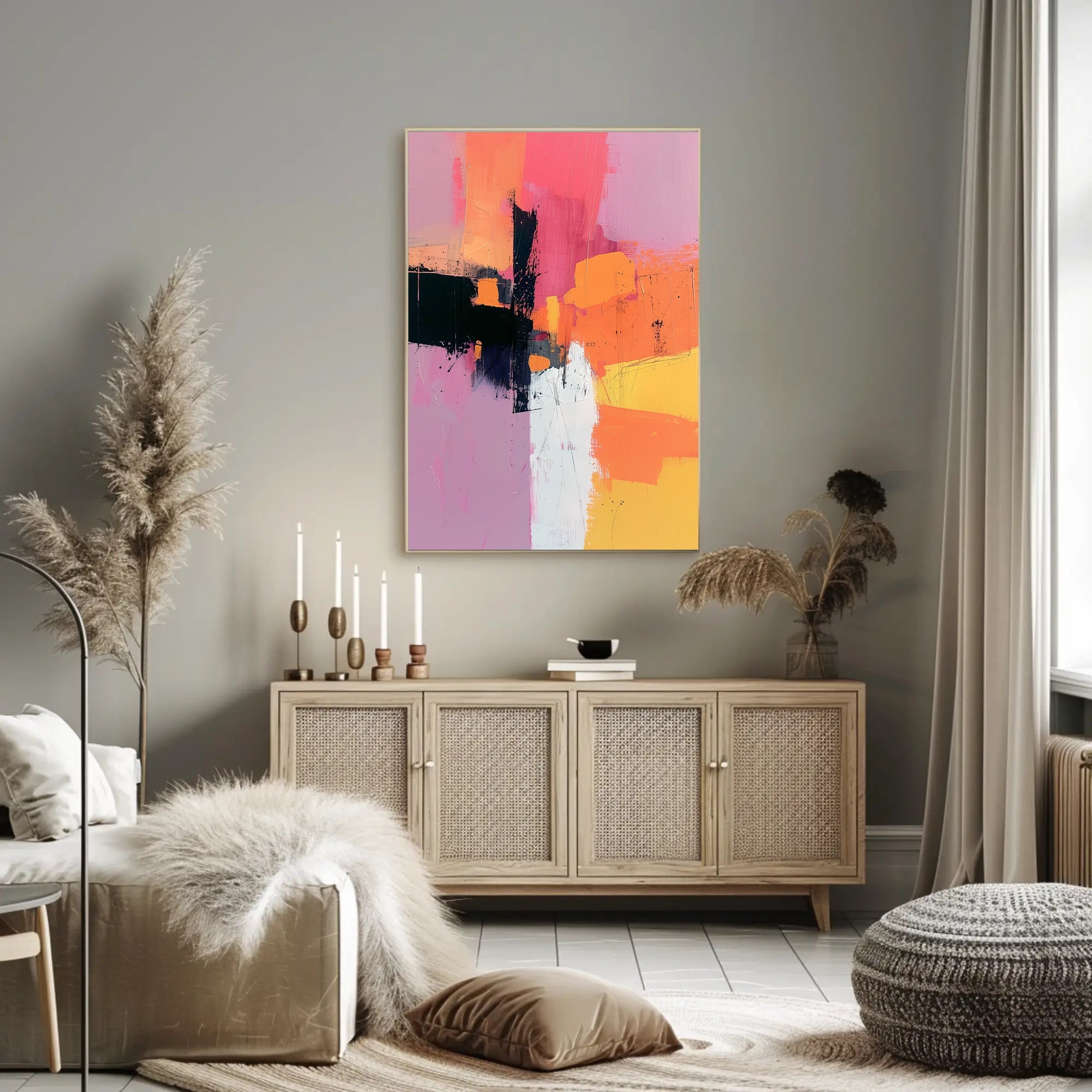 Vibrant Abstract Expressionist Canvas Art Poster PosterGoat