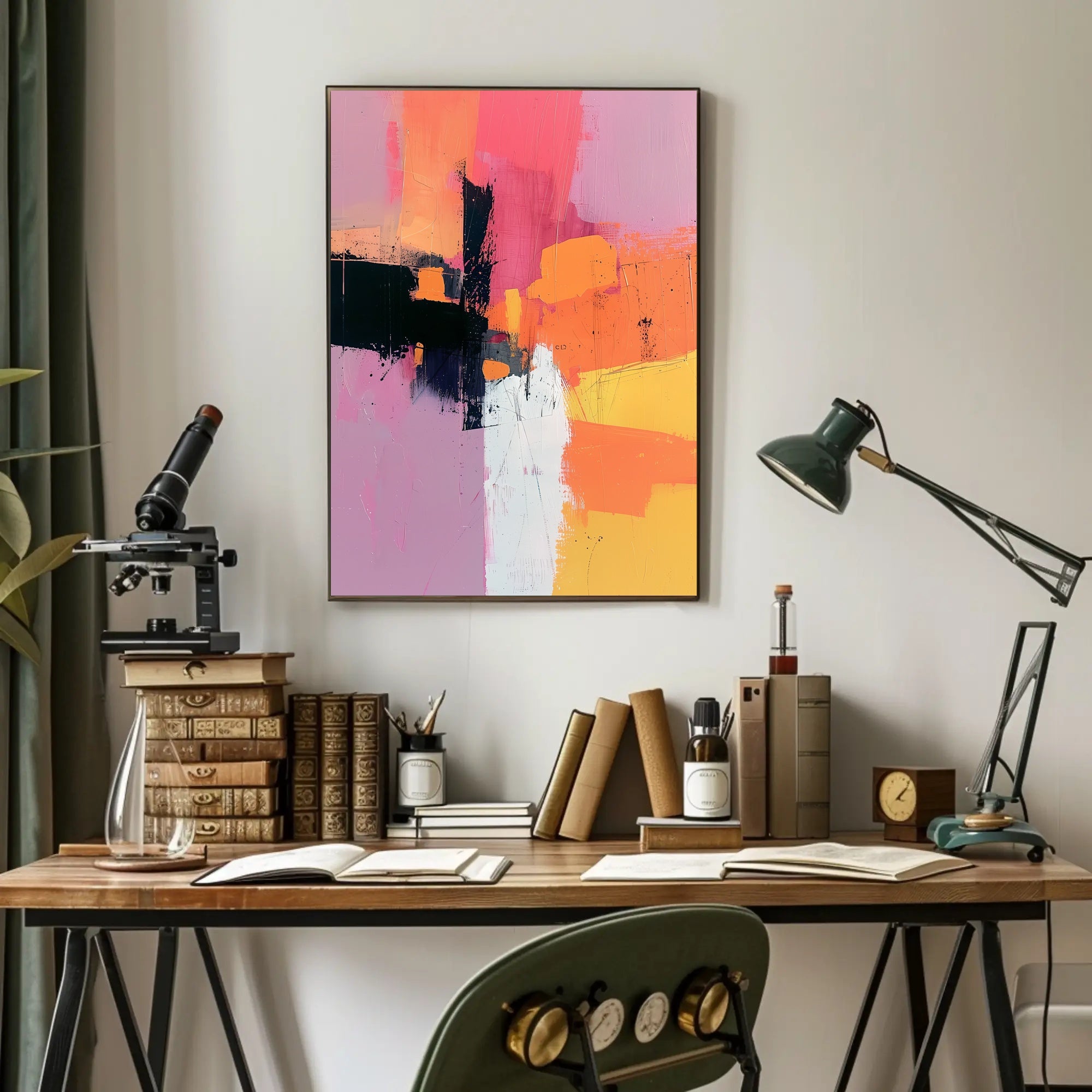 Vibrant Abstract Expressionist Canvas Art Poster PosterGoat