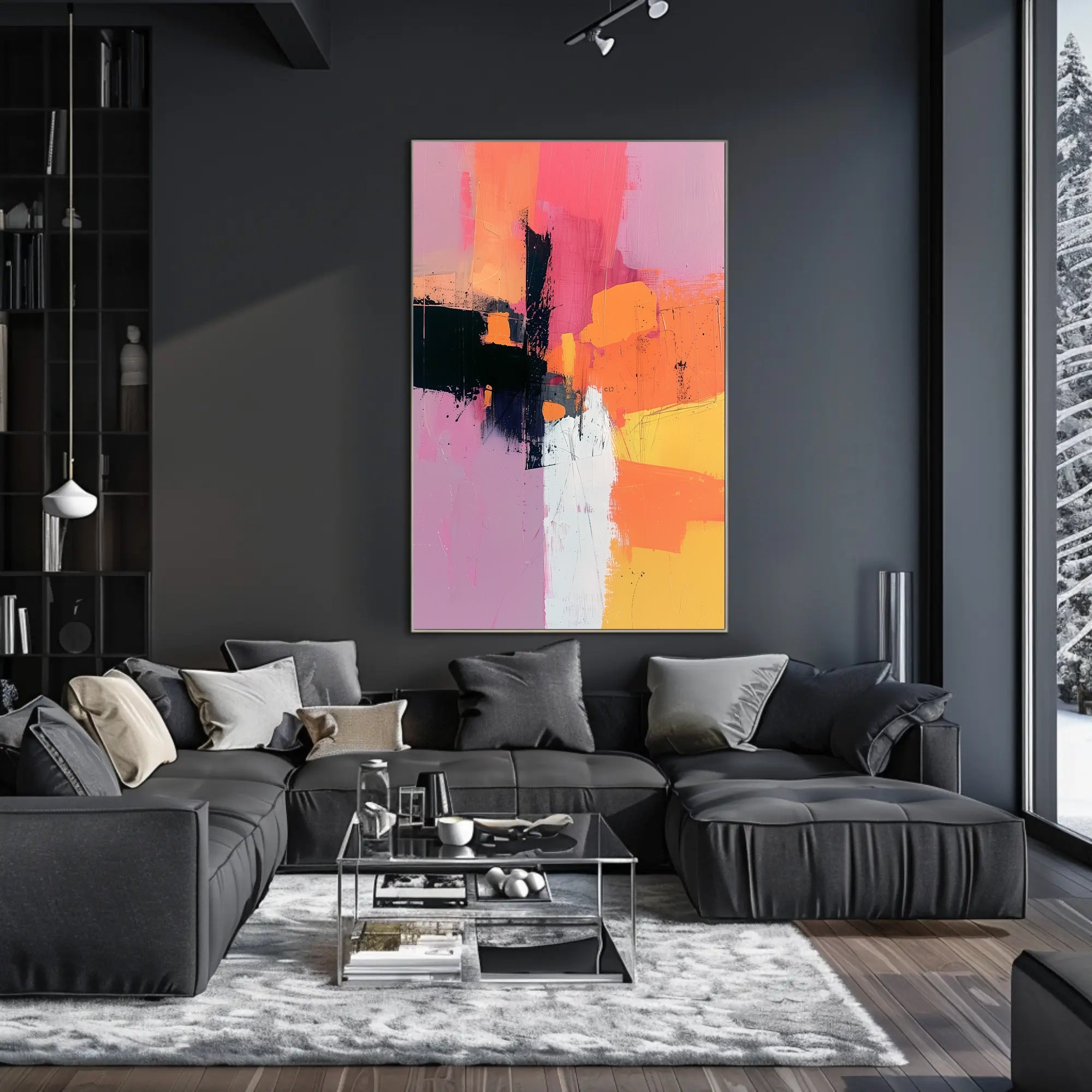 Vibrant Abstract Expressionist Canvas Art Poster PosterGoat