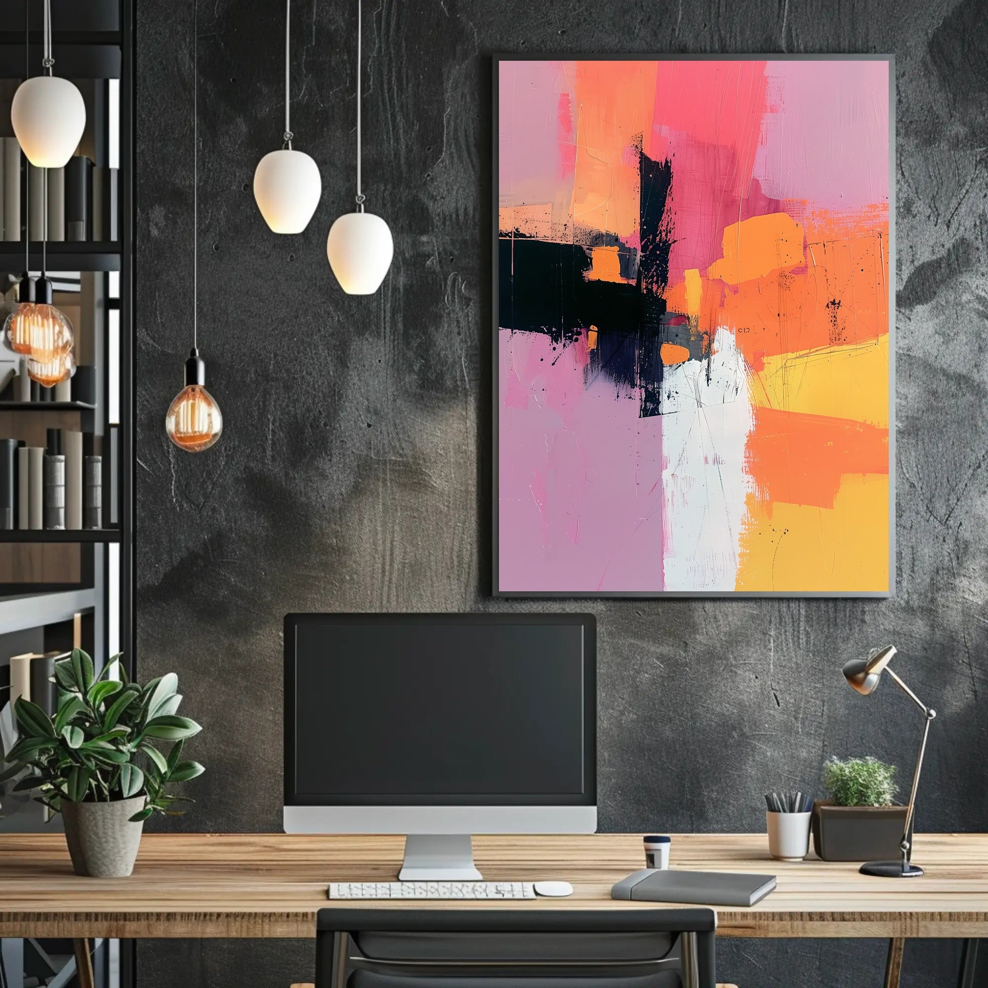 Vibrant Abstract Expressionist Canvas Art Poster PosterGoat
