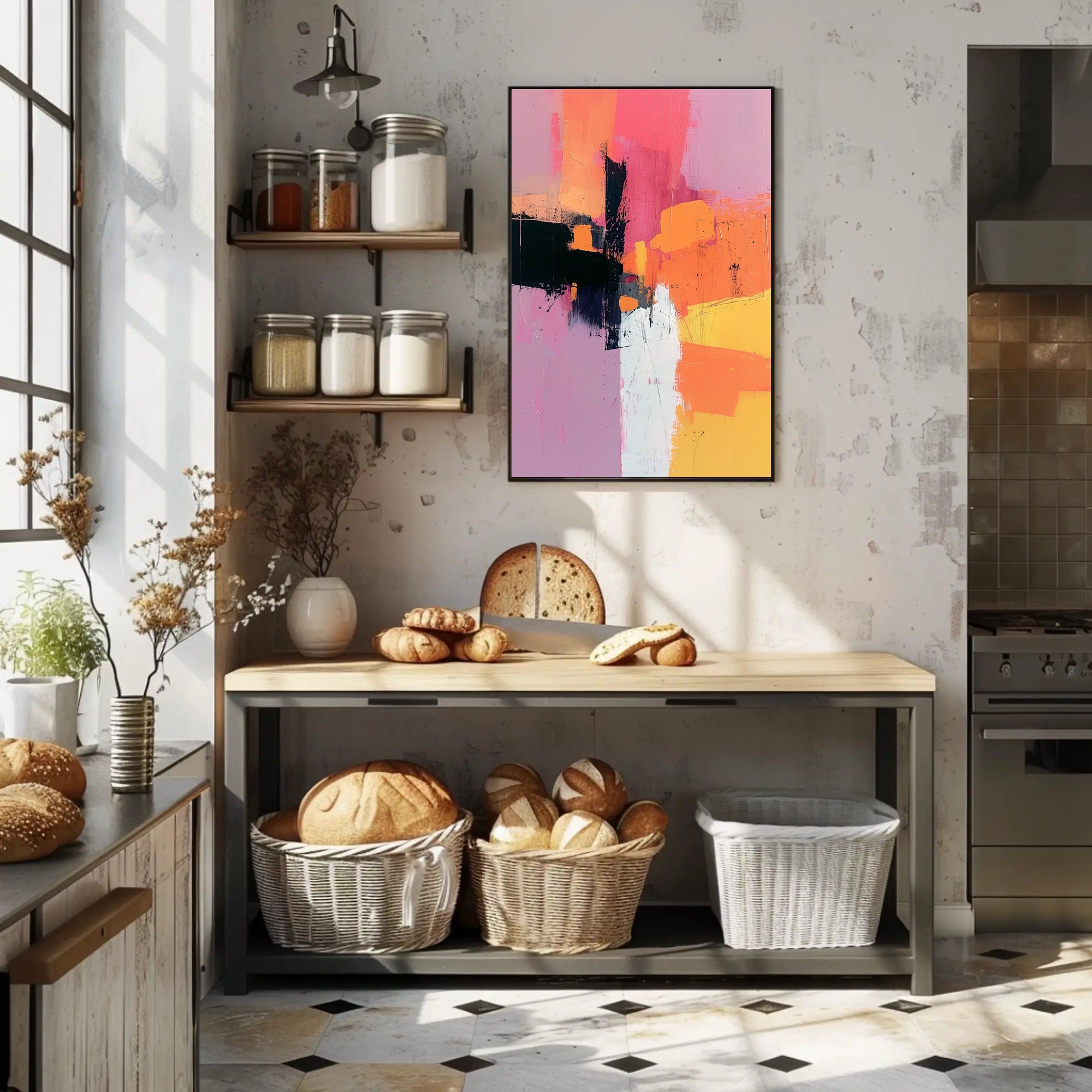 Vibrant Abstract Expressionist Canvas Art Poster PosterGoat
