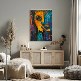 Vibrant Abstract Face Art Print - Abstract or Artistic Poster PosterGoat