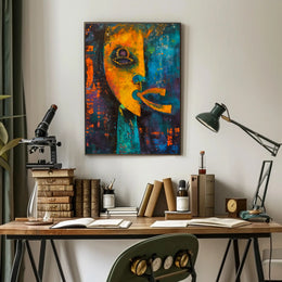 Vibrant Abstract Face Art Print - Abstract or Artistic Poster PosterGoat