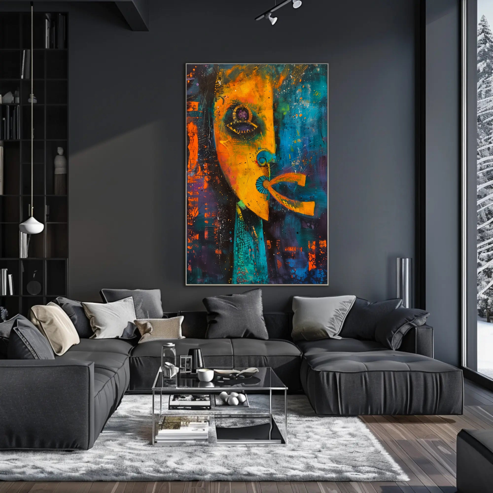 Vibrant Abstract Face Art Print - Abstract or Artistic Poster PosterGoat