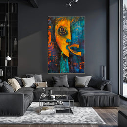 Vibrant Abstract Face Art Print - Abstract or Artistic Poster PosterGoat