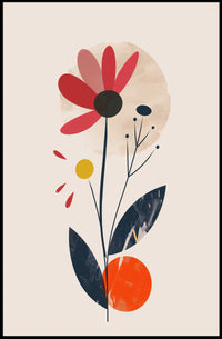 Vibrant Abstract Floral Design Artistic Poster PosterGoat