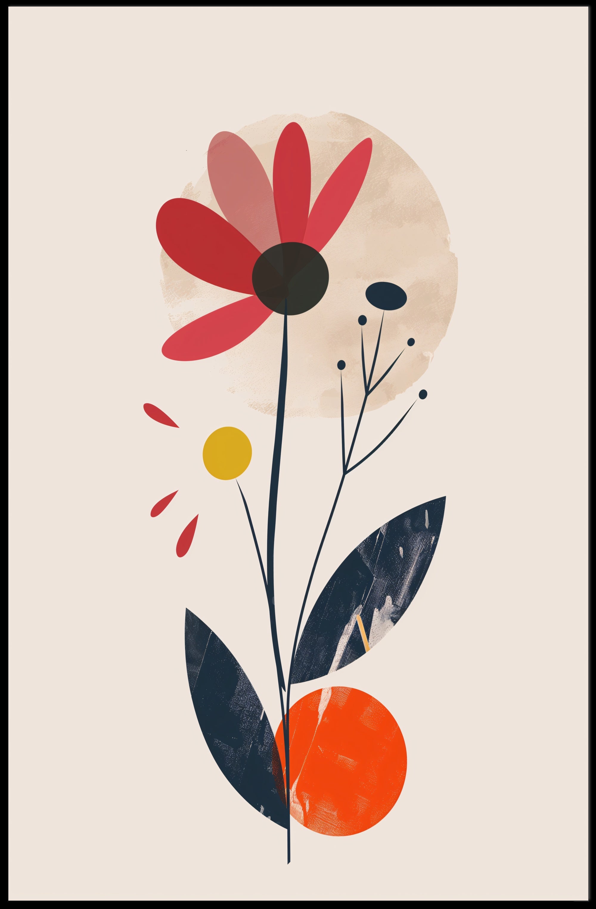 Vibrant Abstract Floral Design Artistic Poster PosterGoat