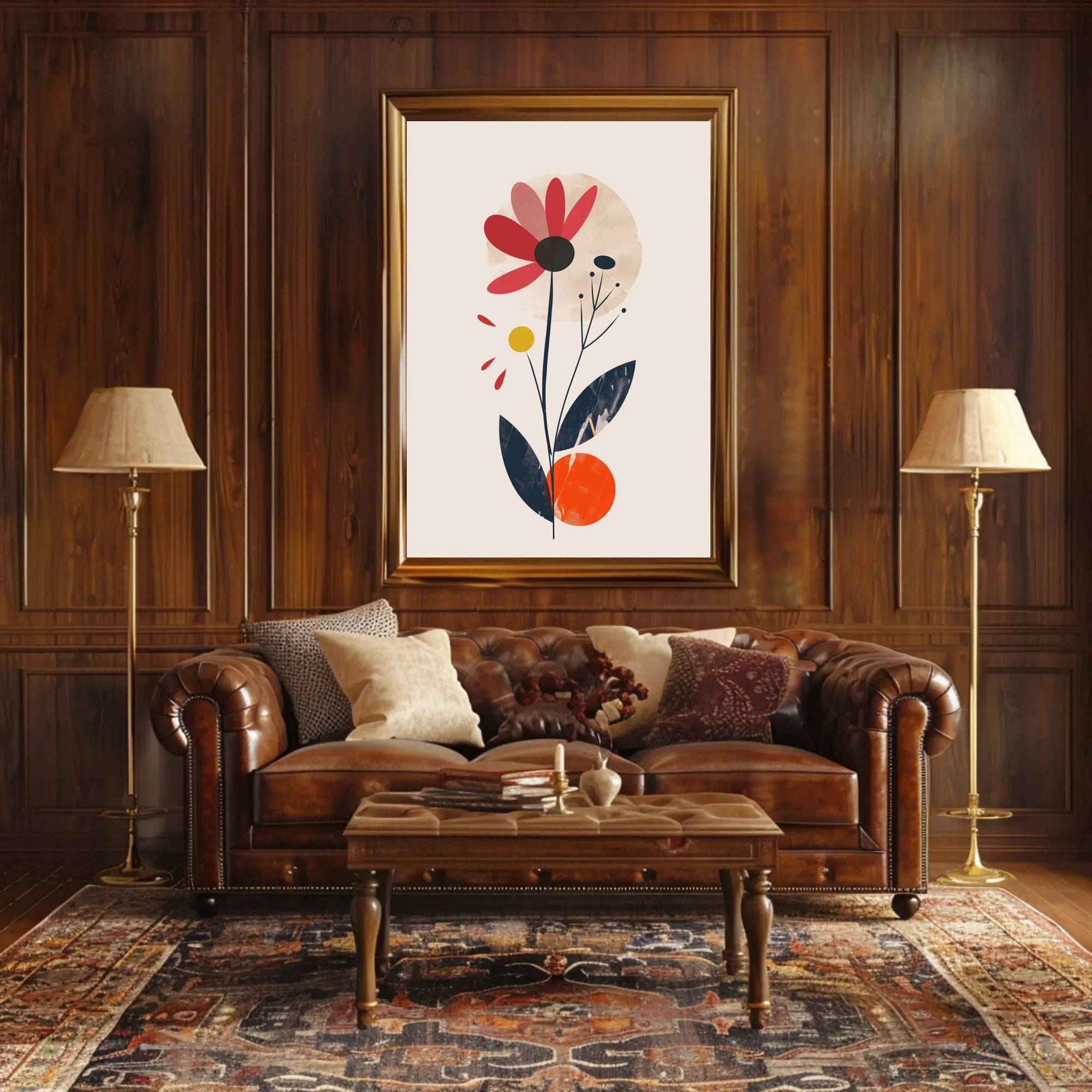 Vibrant Abstract Floral Design Artistic Poster PosterGoat