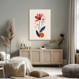 Vibrant Abstract Floral Design Artistic Poster PosterGoat