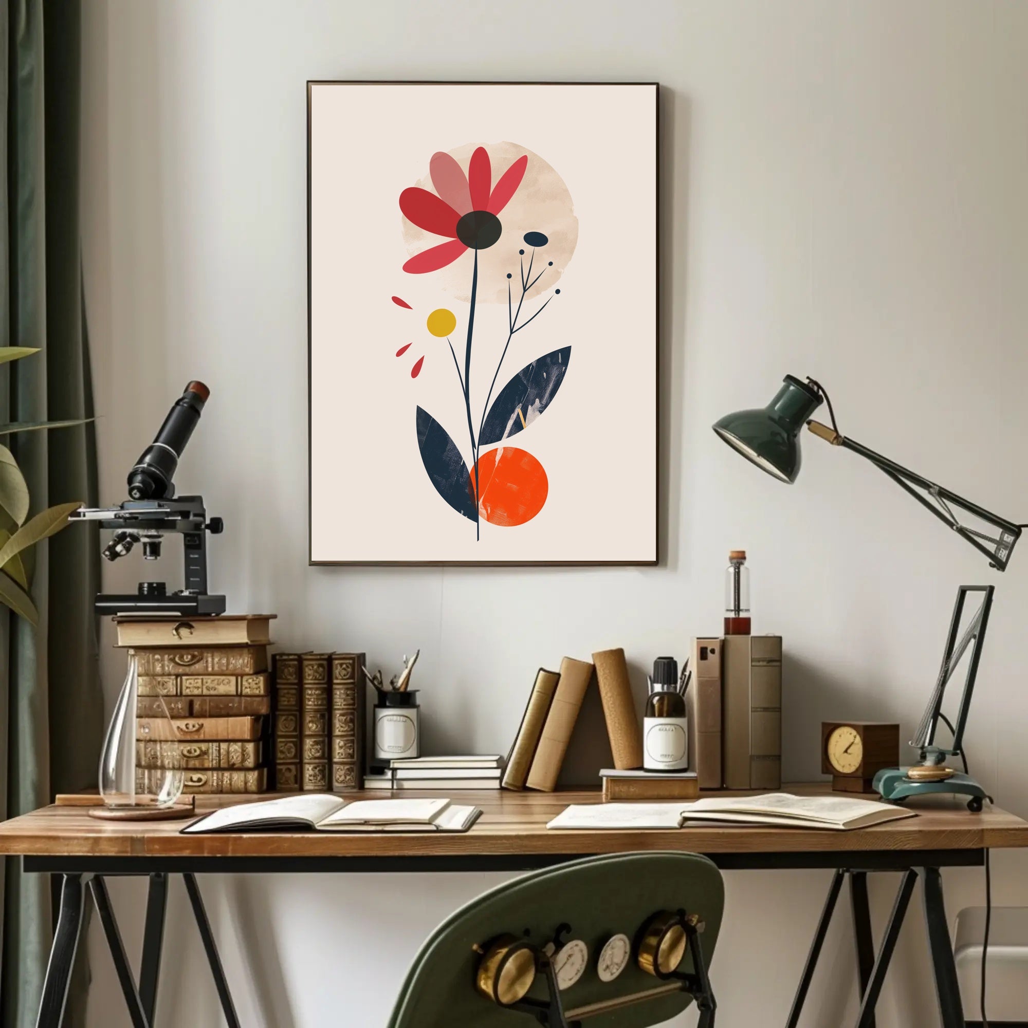 Vibrant Abstract Floral Design Artistic Poster PosterGoat