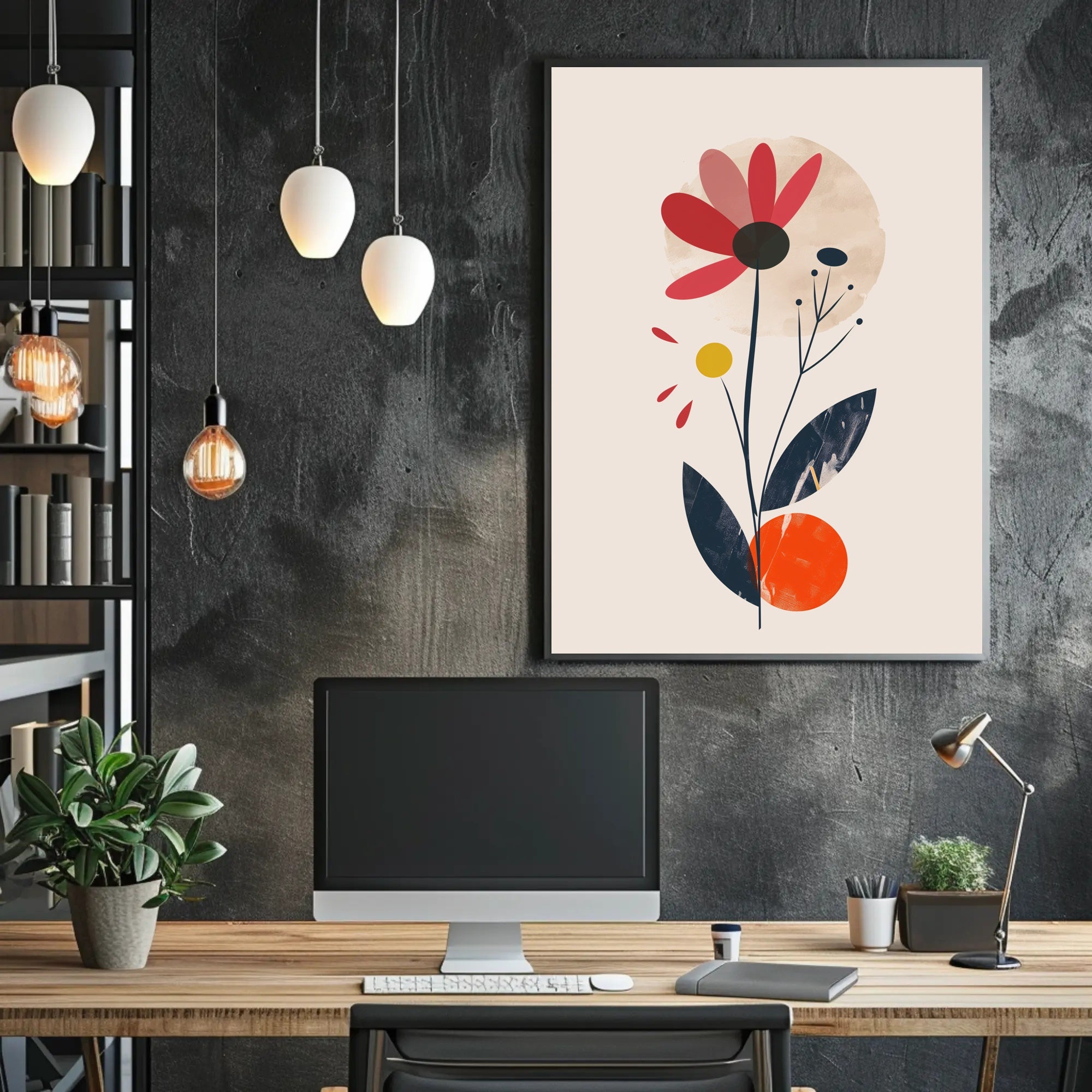 Vibrant Abstract Floral Design Artistic Poster PosterGoat