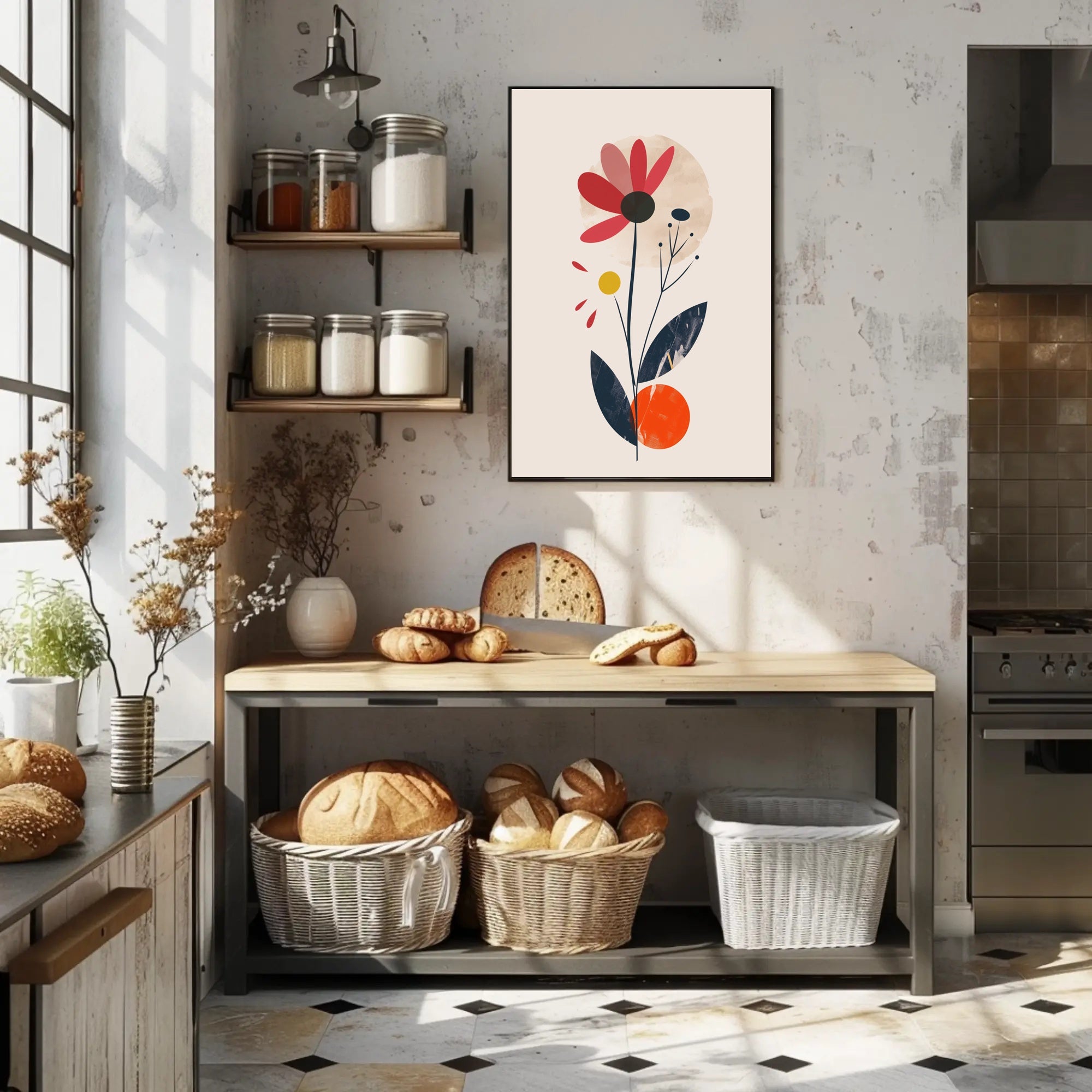 Vibrant Abstract Floral Design Artistic Poster PosterGoat