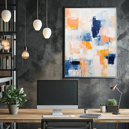 Vibrant Abstract Geometry with Pastel Hues Artistic Poster PosterGoat