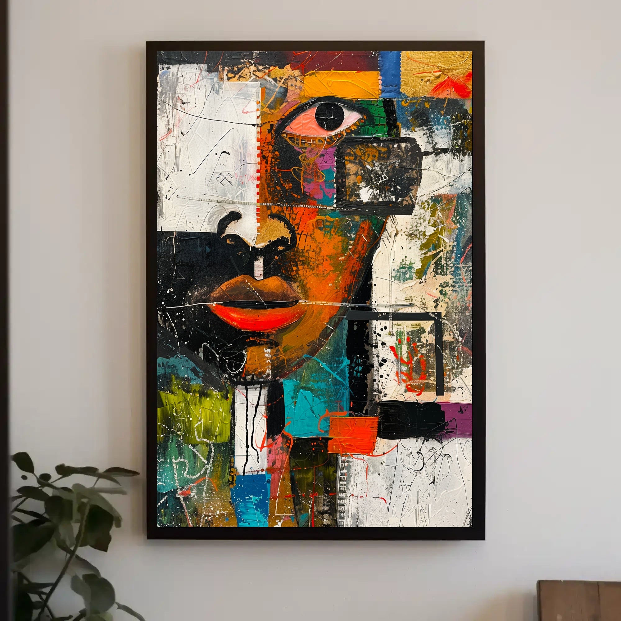 Vibrant Abstract Human Face Art Poster - Abstract or Artistic Poster PosterGoat