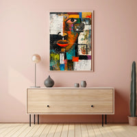 Vibrant Abstract Human Face Art Poster - Abstract or Artistic Poster PosterGoat
