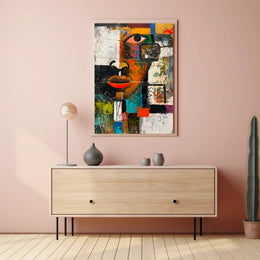 Vibrant Abstract Human Face Art Poster - Abstract or Artistic Poster PosterGoat