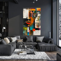 Vibrant Abstract Human Face Art Poster - Abstract or Artistic Poster PosterGoat