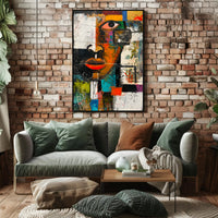 Vibrant Abstract Human Face Art Poster - Abstract or Artistic Poster PosterGoat