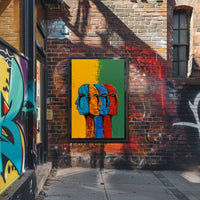 Vibrant Abstract Human Profiles Art Poster, Abstract or Artistic Poster PosterGoat