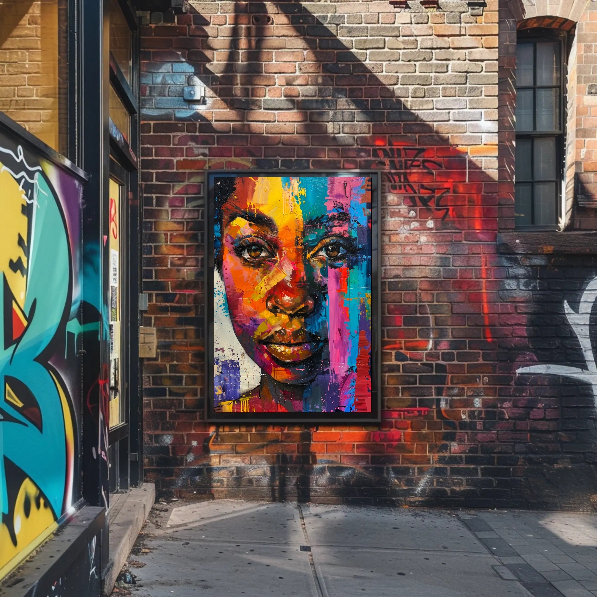 Vibrant Abstract Portrait in Modern Style - Artistic Poster PosterGoat