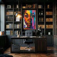 Vibrant Abstract Portrait in Modern Style - Artistic Poster PosterGoat
