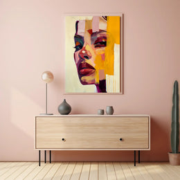 Vibrant Abstract Portrait of Woman's Face - Artistic Poster PosterGoat