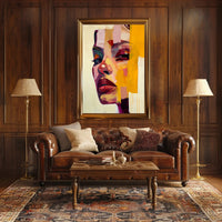 Vibrant Abstract Portrait of Woman's Face - Artistic Poster PosterGoat