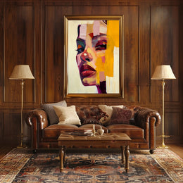 Vibrant Abstract Portrait of Woman's Face - Artistic Poster PosterGoat