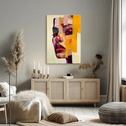 Vibrant Abstract Portrait of Woman's Face - Artistic Poster PosterGoat