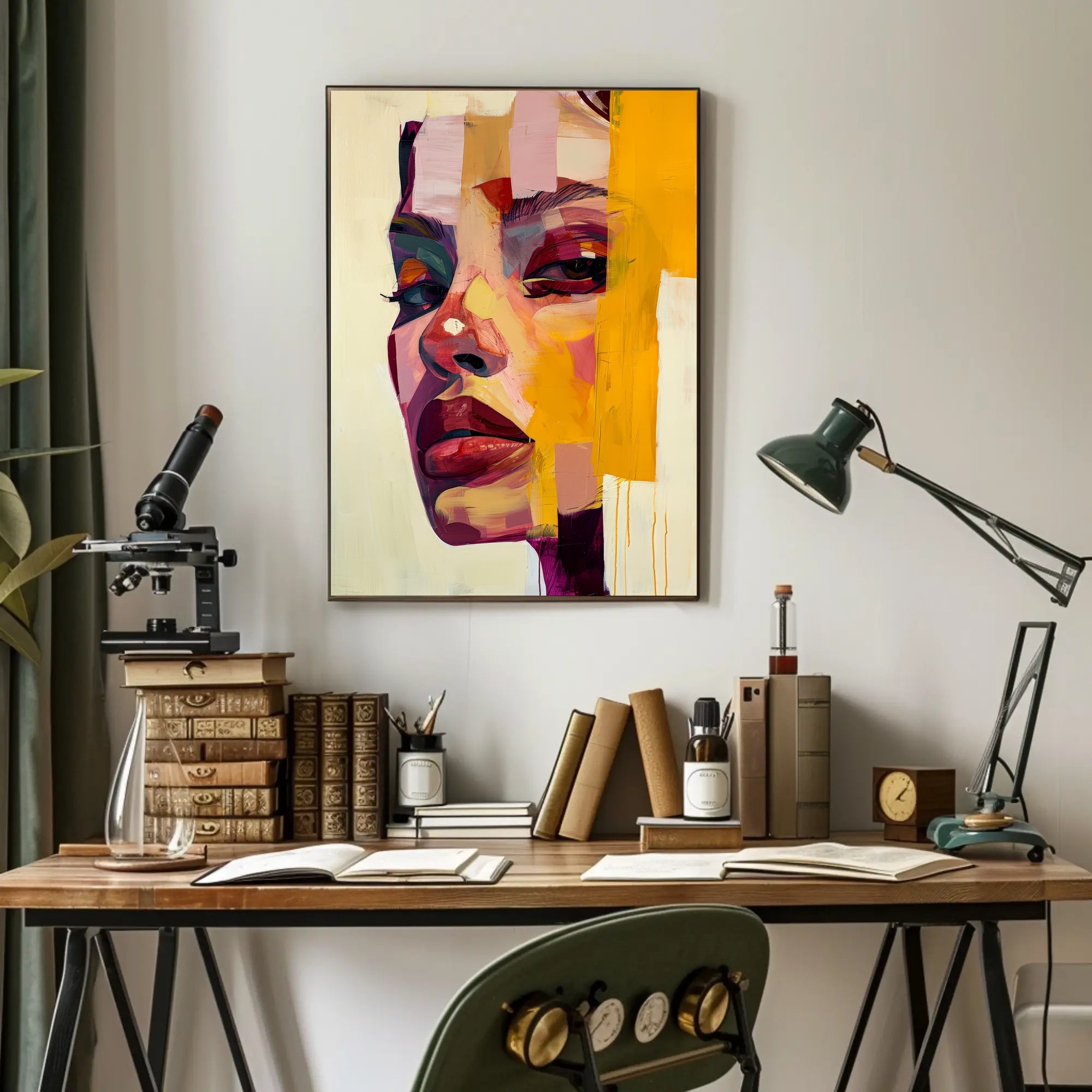 Vibrant Abstract Portrait of Woman's Face - Artistic Poster PosterGoat