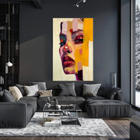 Vibrant Abstract Portrait of Woman's Face - Artistic Poster PosterGoat