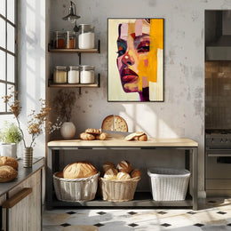 Vibrant Abstract Portrait of Woman's Face - Artistic Poster PosterGoat