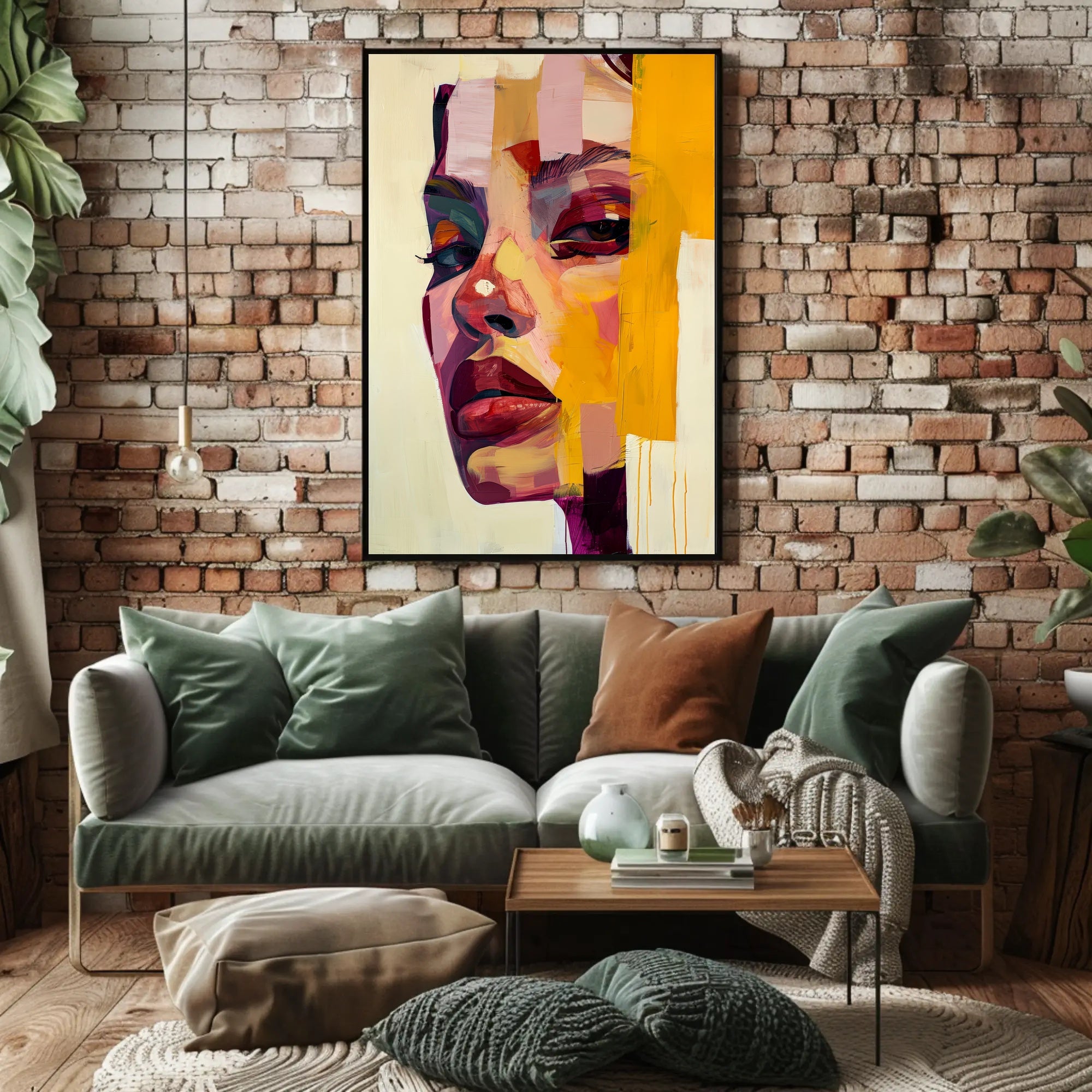 Vibrant Abstract Portrait of Woman's Face - Artistic Poster PosterGoat