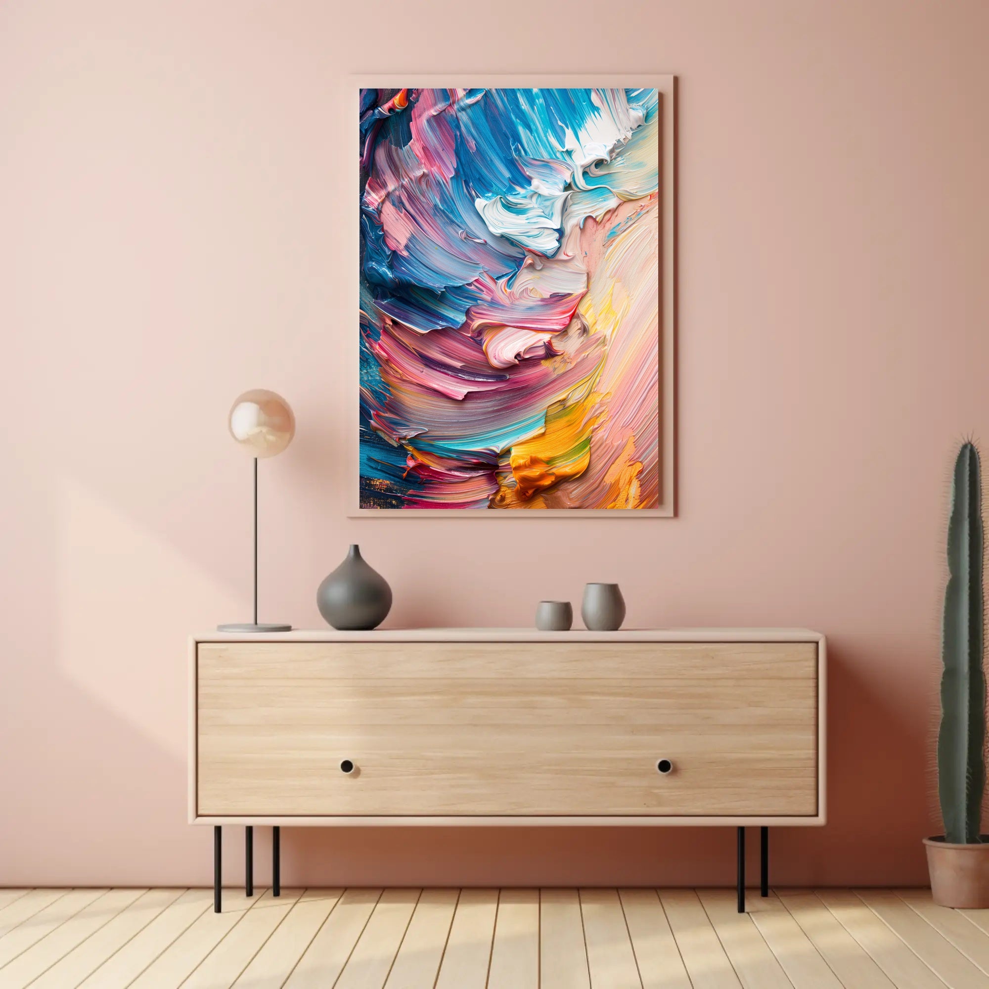 Vibrant Abstract Swirling Strokes: Artistic Poster PosterGoat