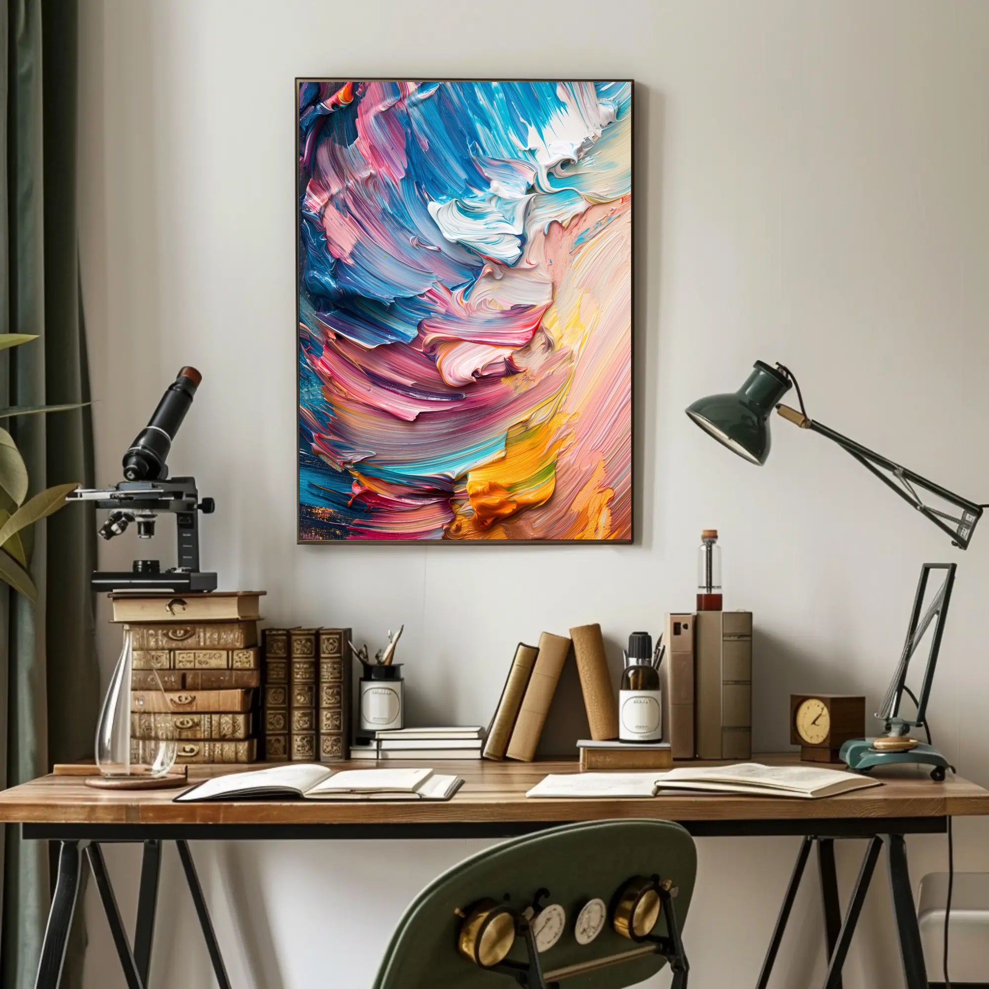 Vibrant Abstract Swirling Strokes: Artistic Poster PosterGoat